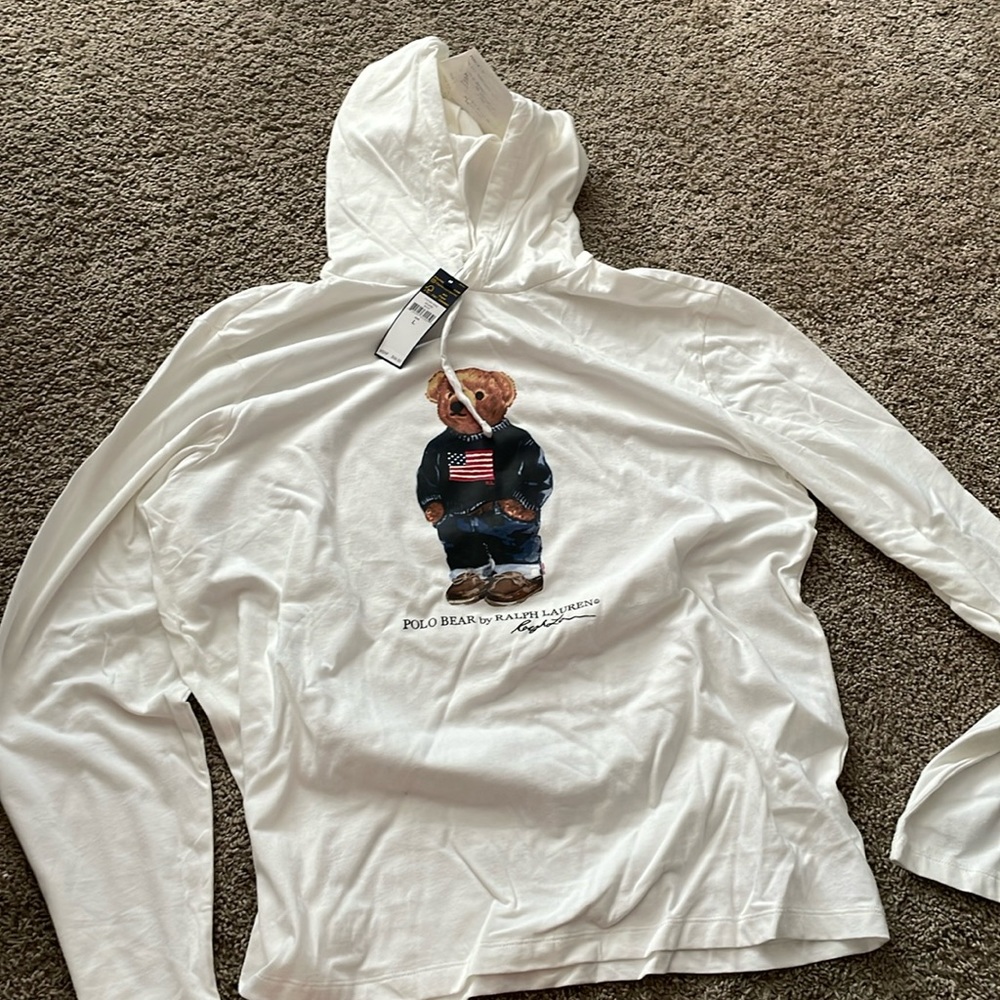 Polo Bear hooded long sleeve t shirt